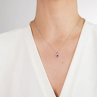 Marquise Ruby Pendant in 10K White Gold