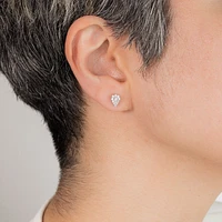 Diamond Cluster Earrings in 10K White Gold (1.00 ct tw)