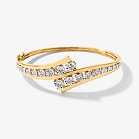 Diamond Bangle in 10K Yellow and White Gold (1.25 ct tw)