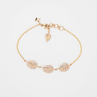 Leaf Diamond Bracelet in 10K Yellow Gold (0.20 ct tw)