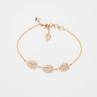 Leaf Diamond Bracelet in 10K Yellow Gold (0.20 ct tw)