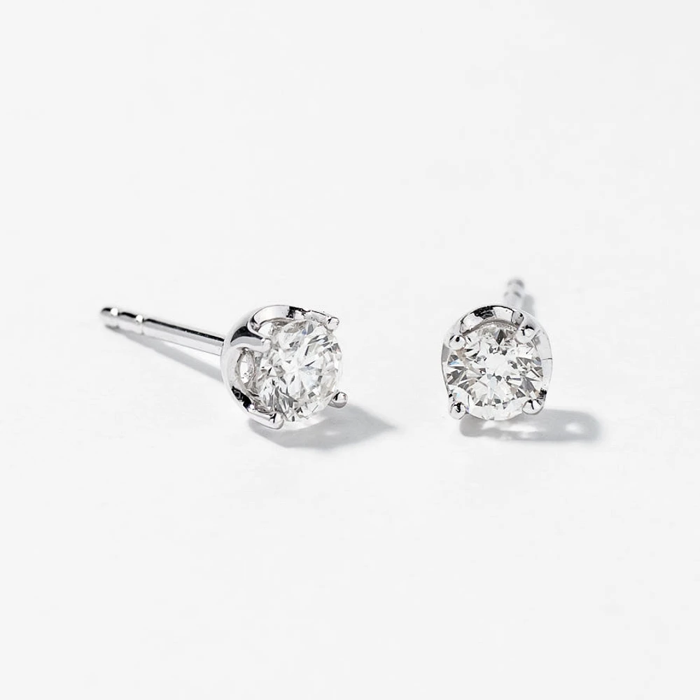 Diamond Stud Earrings in 14K White Gold (0.50 ct tw)