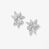 Diamond Cluster Earrings in 10K White Gold (1.43 ct tw)