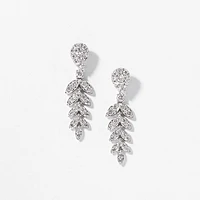 Diamond Cluster Earrings in 10K White Gold (1.00 ct tw)