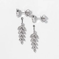 Diamond Cluster Earrings in 10K White Gold (1.00 ct tw)