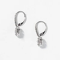 Diamond Halo Hoop Earrings in 10K White Gold (0.66 ct tw)