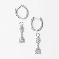 Multi-Look Diamond Dangle Earrings in 10K White Gold (0.50 ct tw)