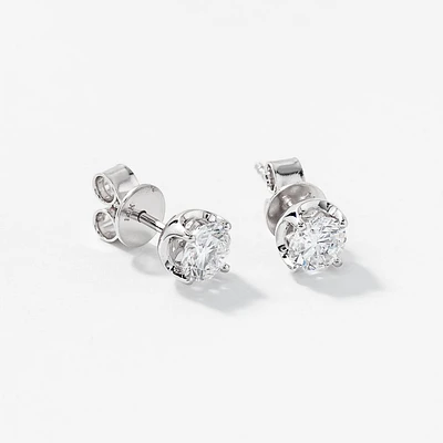 Lab Grown Diamond Stud Earrings in 14K White Gold (1.00 ct tw)