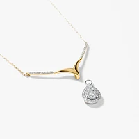 Diamond Cluster Necklace in 10K White and Yellow Gold (0.50 ct tw)
