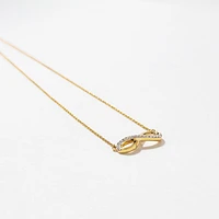 Diamond Infinity Necklace in 10K Yellow Gold (0.08 ct tw)
