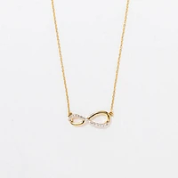 Diamond Infinity Necklace in 10K Yellow Gold (0.08 ct tw)