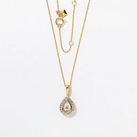Miracle Mark Pear Shape Diamond Pendant Necklace in 10K Gold