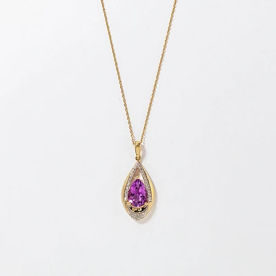 10K Amethyst Pendant in 10K Yellow Gold