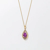 10K Amethyst Pendant in 10K Yellow Gold