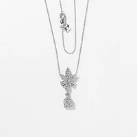 Diamond Cluster Necklace in 10K White Gold (0.50 ct tw)