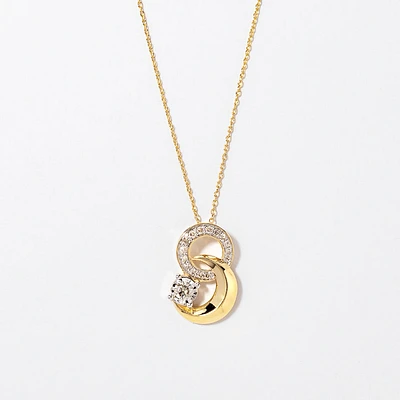 Diamond Moon Pendant in 10K Yellow Gold (0.25 ct tw)