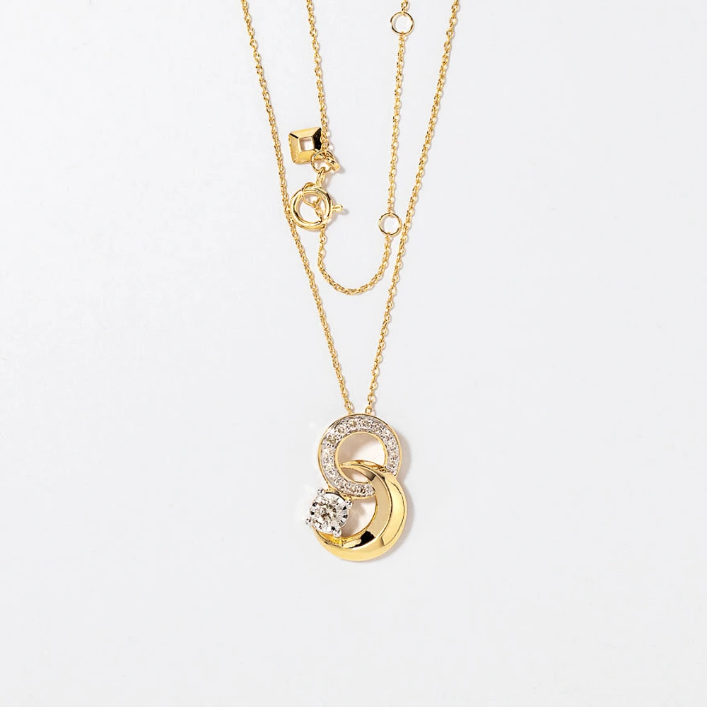 Diamond Moon Pendant in 10K Yellow Gold (0.25 ct tw)