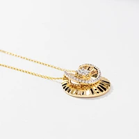 Diamond Sunray Necklace in 10K Yellow and White Gold (0.25 ct tw)