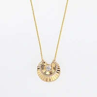 Diamond Sunray Necklace in 10K Yellow and White Gold (0.25 ct tw)