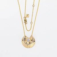 Diamond Sunray Necklace in 10K Yellow and White Gold (0.25 ct tw)