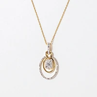 Diamond Cluster Necklace in 10K Yellow Gold (0.33 ct tw)