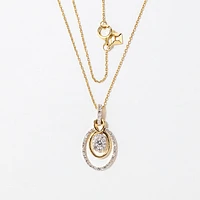 Diamond Cluster Necklace in 10K Yellow Gold (0.33 ct tw)
