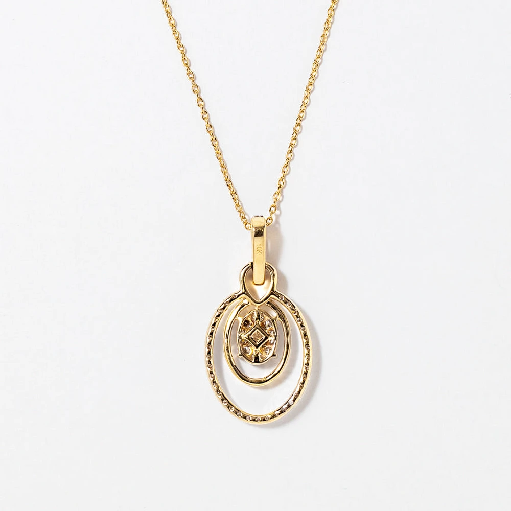 Diamond Cluster Necklace in 10K Yellow Gold (0.33 ct tw)