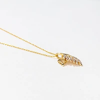 Diamond Leaf Pendant in 10K Yellow Gold (0.07 ct tw)