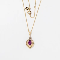 Amethyst Pendant in 10K Yellow Gold
