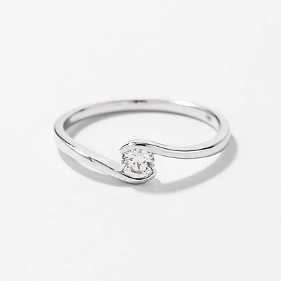 Solitaire Diamond Ring 10K White Gold (0.15ct tw)