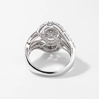 Diamond Cluster Ring Two-Tone 10K White and Yellow Gold (0.50 ct tw
