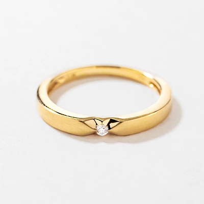 Ladies Brushed Gold Diamond Band 10K Yellow (0.02 ct tw)