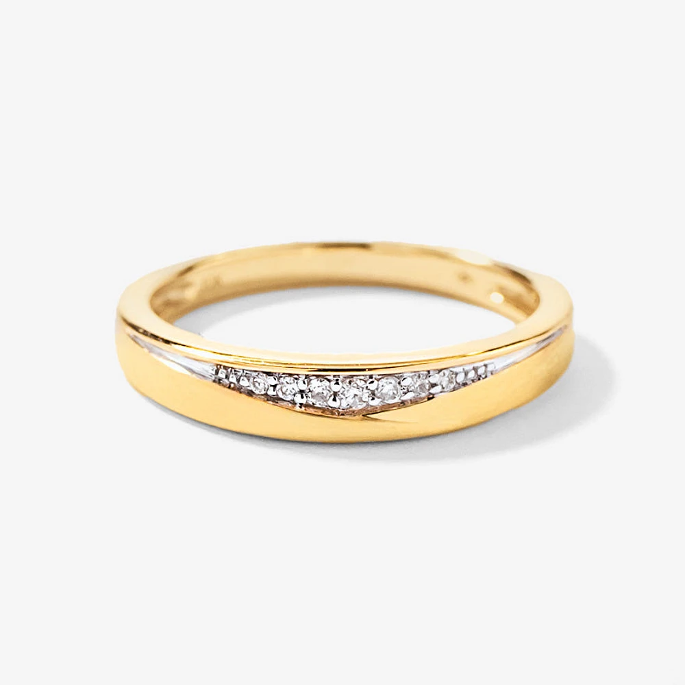 Diamond Wedding band 10K Yellow Gold (0.04 ct tw)