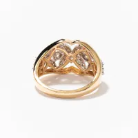 Marquise Flower Diamond Cluster Ring 10K Yellow and White Gold (0.5
