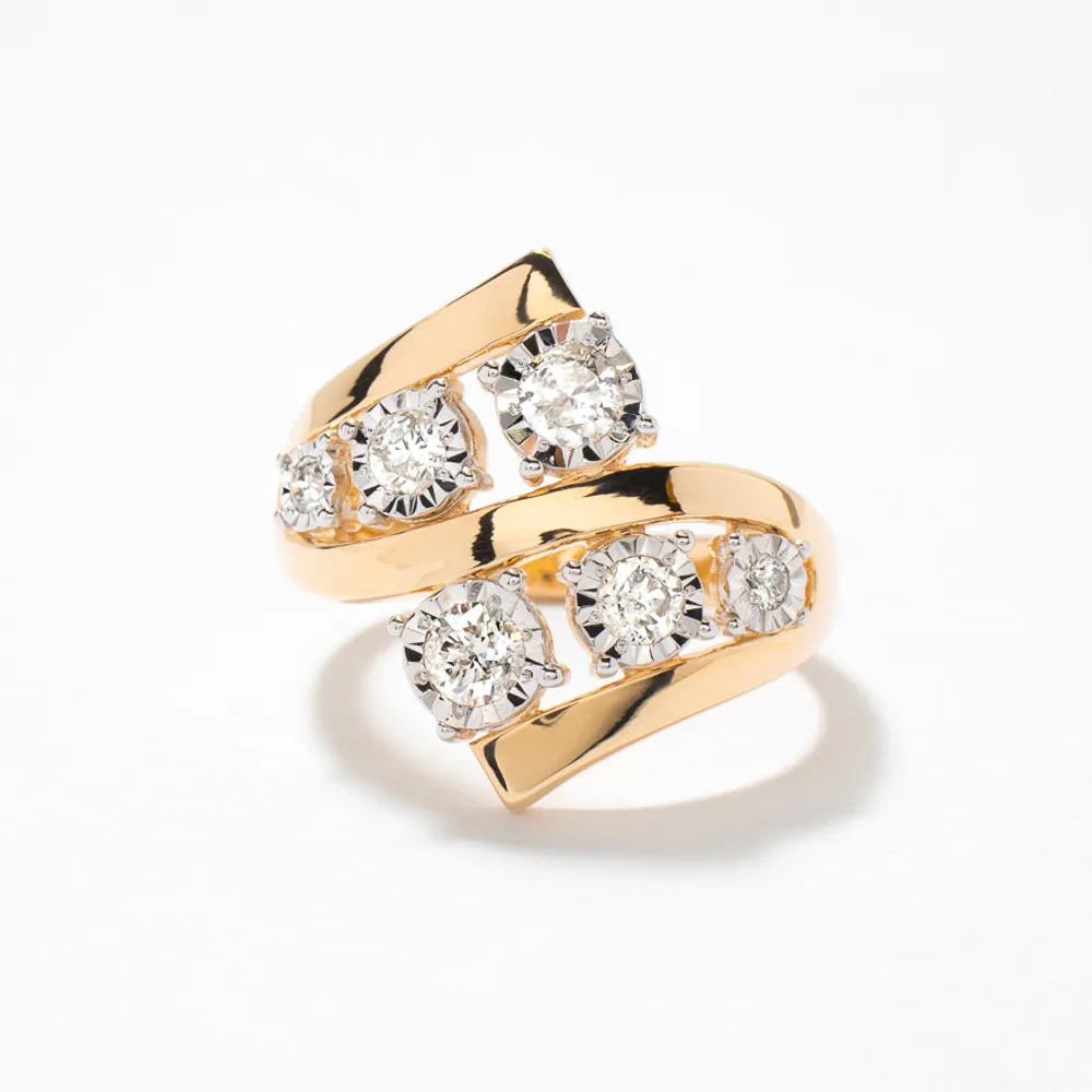 Diamond Cluster Ring 10K Yellow Gold (0.70 ct tw)