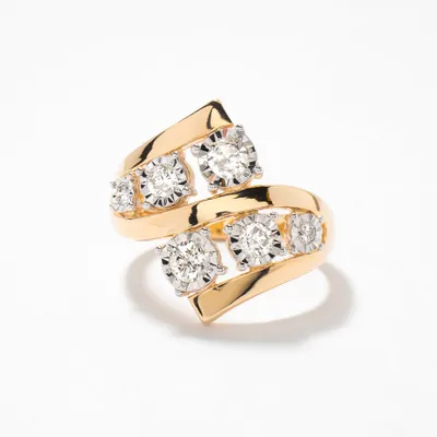 Diamond Cluster Ring 10K Yellow Gold (0.70 ct tw)