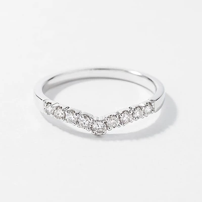 V Shape Diamond Anniversary Band 14K White Gold (0.25 ct tw)