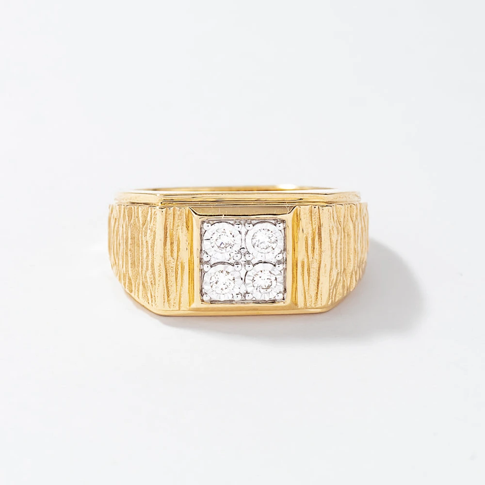 Men’s Diamond Ring 10K Yellow Gold (0.16 ct tw)