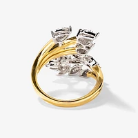 Diamond Cluster Ring 10K Yellow and White Gold (0.50 ct tw)