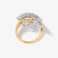 Diamond Cluster Ring 10K Yellow and White Gold (0.50 ct tw)