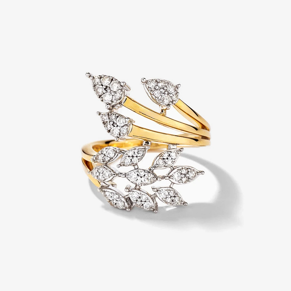 Diamond Cluster Ring 10K Yellow and White Gold (0.50 ct tw)