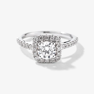 14K White Gold Halo Diamond Engagement Ring (1.20 ct tw)