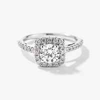 14K White Gold Halo Diamond Engagement Ring (1.20 ct tw)
