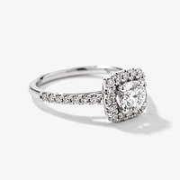 14K White Gold Halo Diamond Engagement Ring (1.20 ct tw)