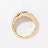 Men's Diamond Ring 10K Yellow and White Gold (0.25 ct tw)