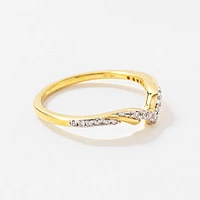 V Shape Diamond Wedding Band 14K Yellow Gold (0.13 ct tw)