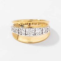 Diamond Cluster Ring 10K Yellow and White Gold (0.35 ct tw)