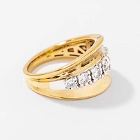 Diamond Cluster Ring 10K Yellow and White Gold (0.35 ct tw)