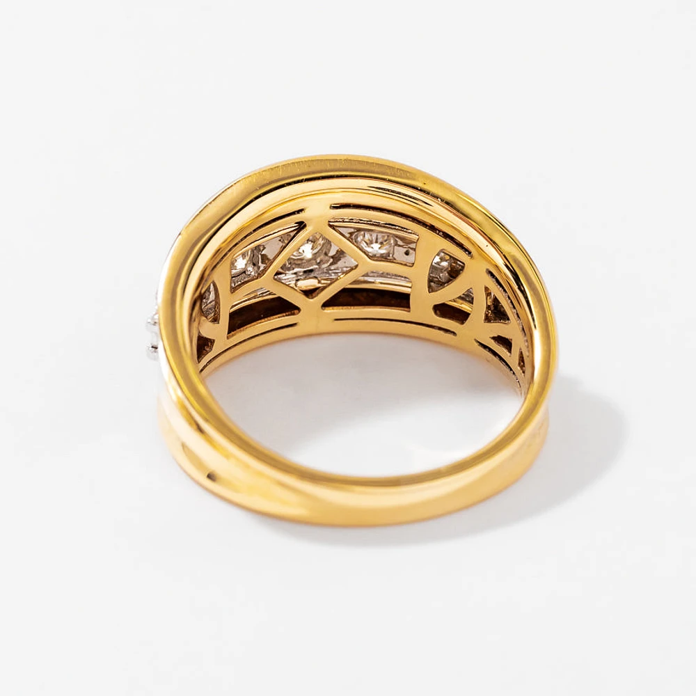 Diamond Cluster Ring 10K Yellow and White Gold (0.35 ct tw)