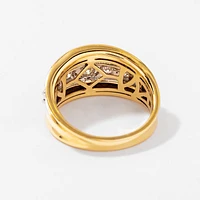 Diamond Cluster Ring 10K Yellow and White Gold (0.35 ct tw)